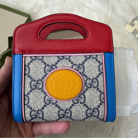 Gucci Multicolor GG Supreme Canvas and Leather Wallet On Chain brand new - Picture 3 of 8